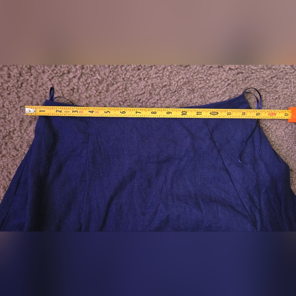 Staud Luciana Navy White Linen Long Maxi Skirt Size 2 - Picture 9 of 11